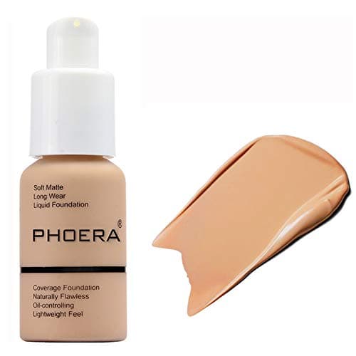 58g PHOERA Foundation Full Coverage Foundation Flawless Concealer Foundation Matte Oil Control Concealer Long Lasting Moisturizing Base Liquid Cover Cream Colour Changing Foundation for women&girls
