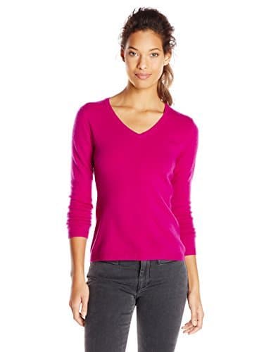 Sofie Women's 100% Cashmere Long Sleeve V-Neck Pullover Sweater