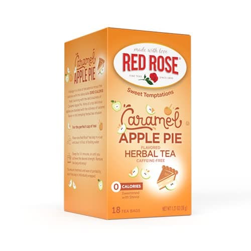 Sweet Temptations Dessert Tea Caramel Apple Pie, Zero Carbs, Zero Sugar Bursting with Flavor Caffeine-Free Delicious Beverage Herbal Tea, 18 Count of Fruit Naturally Flavored Herbal Tea