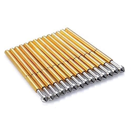 MEETOOT 100pcs P75-E2 Spring Test Probe Pogo Pin Test Tools Dia 1.3mm Conical Head 1.02mm Thimble Length 16.5mm PCB Testing Pin Spring Contact Probe