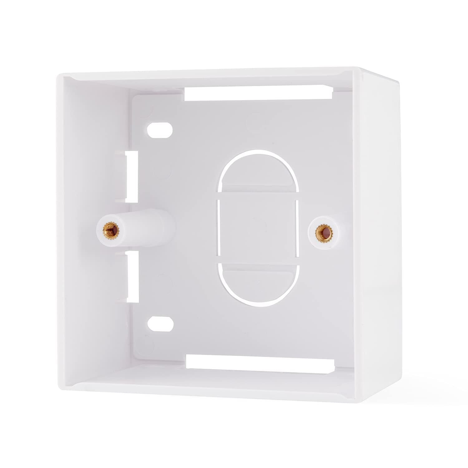 rhinocables Ethernet Faceplate Single & Double Socket RJ45 Network Face Wall Plate Various CAT5e CAT6 CAT6A Gigabit 1 2 4 Port (Single 45mm, Back Box)