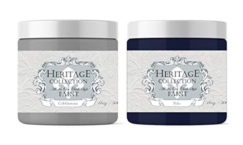 2 Pack Pints (16oz Each Color) All in One Chalk Style Paint, Colors: Cobblestone & Polo
