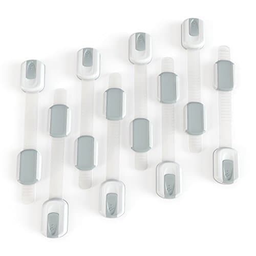 8 Pack Adjustable Child Safety Cabinet Locks - Easiest Installation - Safe Home For Your Baby - 3M Adhesive - No Tools or Drilling