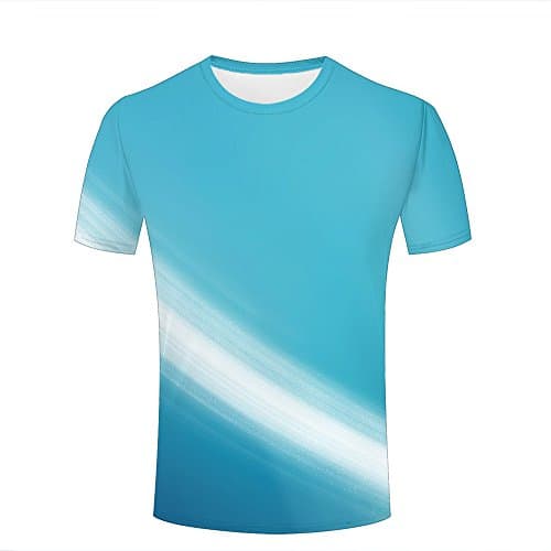 Men 3D Printed Graphic Tee Shirt Ocean Wind Light Curvy Summer Short Sleeve T-Shirt XXL