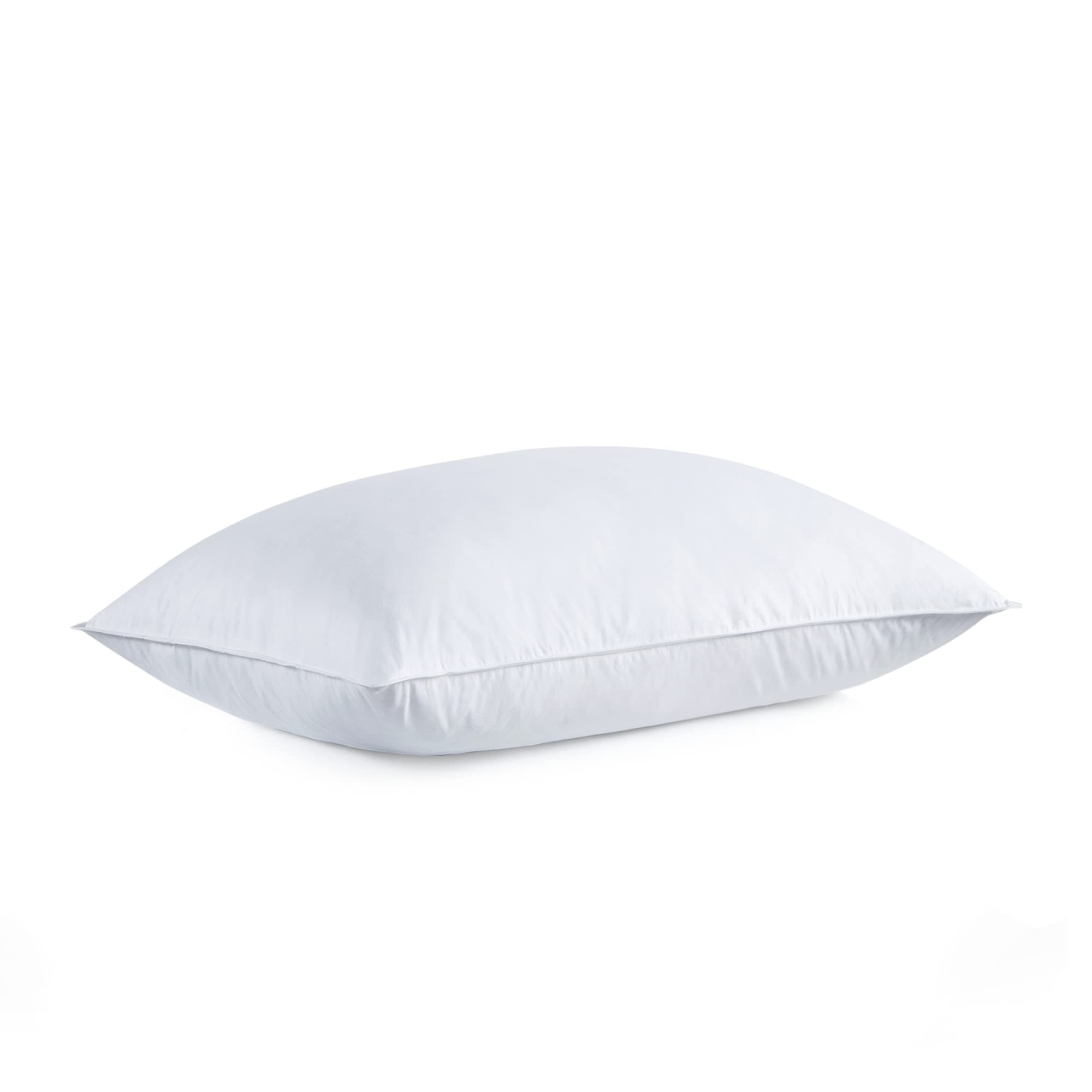 puredown® Feathers Down Pillow - Blend Soft and Flat Pillow with 100% Cotton Cover, Standard Size, Pack of 1