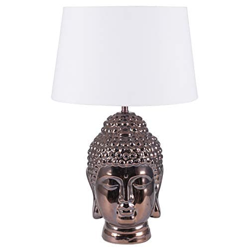 Pacific Lifestyle Buddha Head Table Lamp, Copper