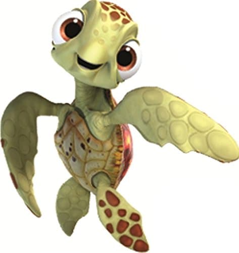 3 Inch Tortoise Finding Nemo 2 Wall Sticker Removable Self Adhesive Bathroom Nursery Walt Disney Pixar Home Decor Boys Girls 3" Wide 3.5" High
