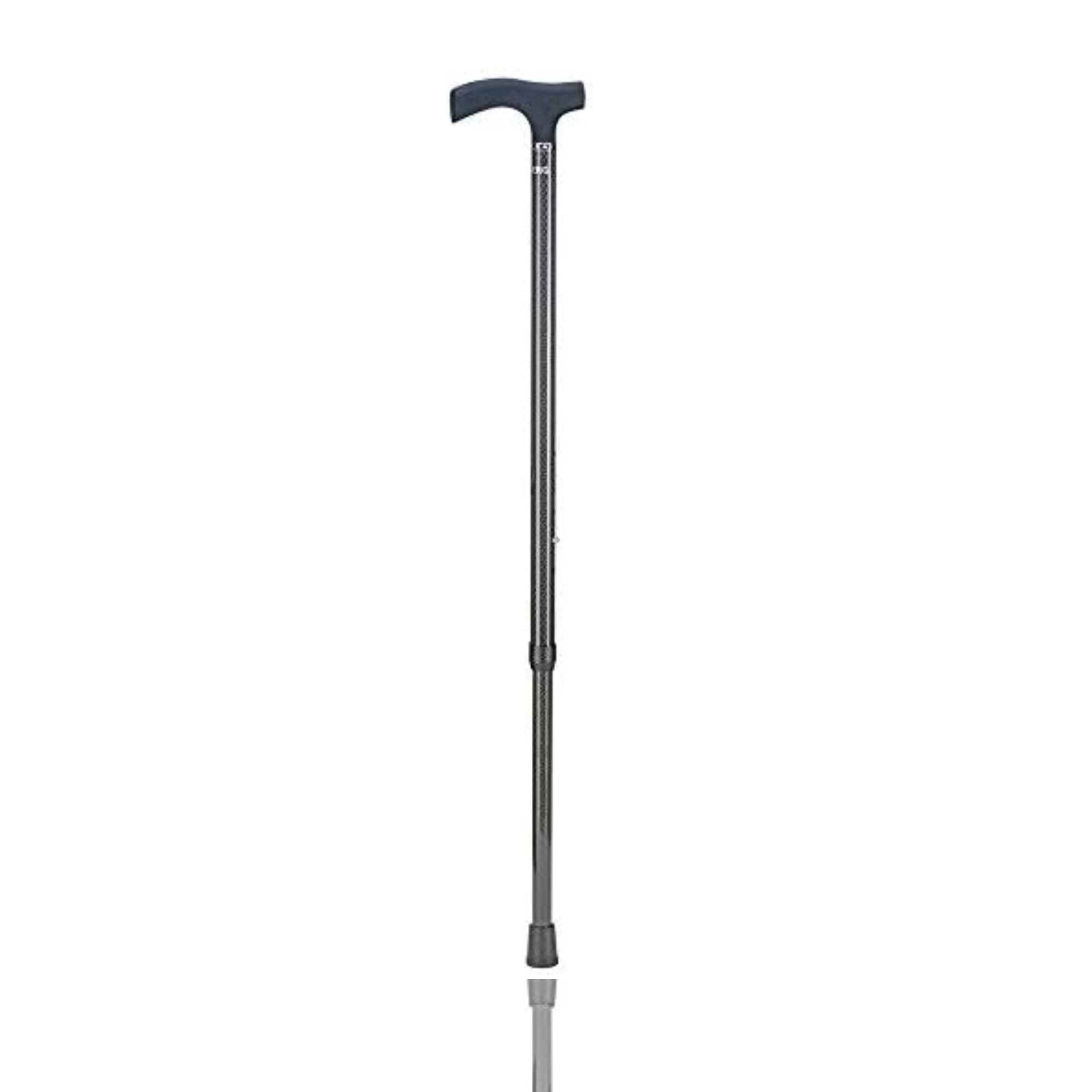 OSSENBERG Carbon Stick with Fritz Handle, Adjustable Walking Stick, Walking Aid with High Load Capacity, Walking Stick, Glossy Hiking Stick with Diamond Pattern, Load Capacity up to