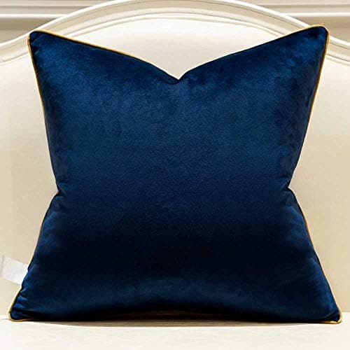 Avigers 18 x 18 Inches Navy Blue Solid Cushion Case Luxury European Throw Pillow Cover Decorative Pillow for Couch Living Room Bedroom Car