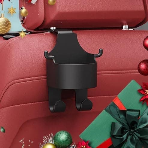 2 in 1 Car Hook & Backseat Cup Holder,Multi-Functional Hook for Car Seat Back,Car Back Hanging Mount Cup Storage,Universal Car Headrest Hook