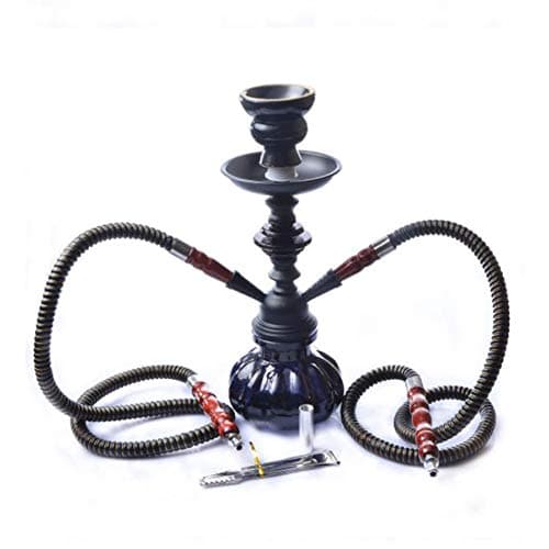 Hookah Set, Portable Mini Shisha with Everything Single Modern Shisha Hookah Complete Set Combo Kit, 2 Hose,Black