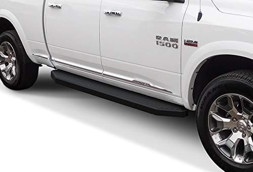 APS Black Running Boards Style Compatible with Ram 1500 2009-2018 Crew Cab & Ram 2500 3500 2010-2024 (Nerf Bars Steps) 6in Wide Stainless Steel