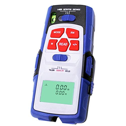 JFOSIYO Stud Finder Wall Scanner, 5 IN 1 Multi-function Wall Detector for Stud Sensor/Metal/AC Wires/Wood Finder, with Distance Measuring and Laser Level Class II Max Power ¡Ü 1mw