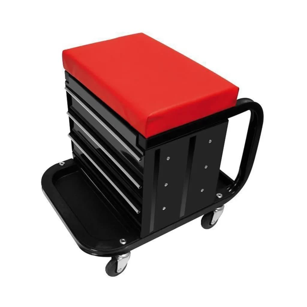 CG Car Professional 580526 Mobile Workshop Stool with Storage Drawers