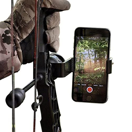 Bow Mount Phone Holder Bracket for Archery Hunting with apple iphone and samsung galaxy, Recurve Compound Archery Aluminum Accessories