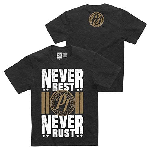 WWE Authentic Wear AJ Styles Never Rest, Never Rust Youth T-Shirt Black Small