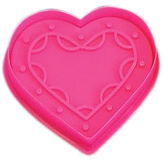 Heart Cookie Stamper Plastic Cookie Cutter 2.75" S0405