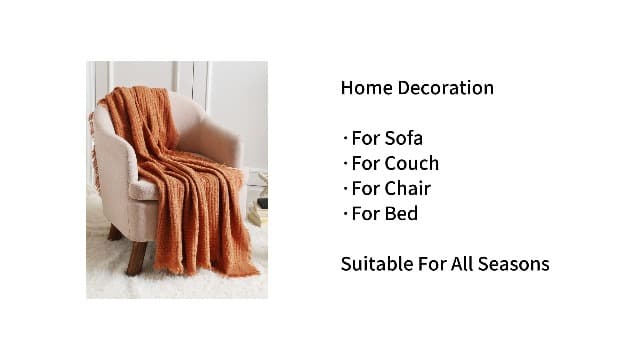 CREVENT Soft Lightweight Boho Crochet Decorative Spring Throw Blanket for Couch Sofa Chair Bed Home Decoration (127cmX152cm Mustard/Yellow)