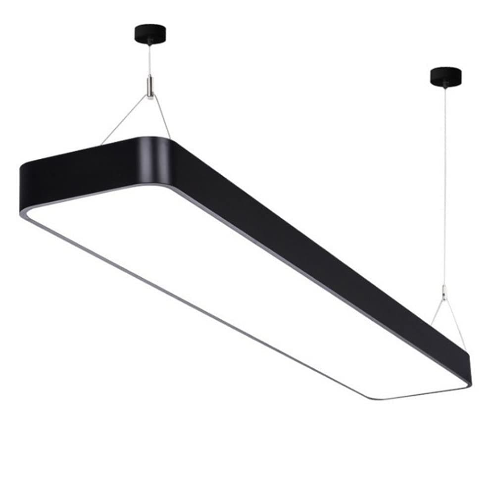 Modern Rectangular LED Pendant Light Adjustable Height Nordic Minimalist Chandelier for Pool Table Dining Room Office Gym Stylish Suspension Lamp