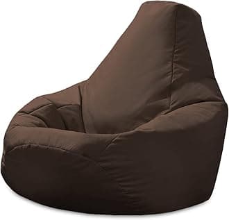 Beautiful Beanbags - Adult Highback Beanbag Chair - Large Water-Resistant for Indoor and Outdoor Use - Lounge or Gaming Chair - Manufactured in UK (Brown)