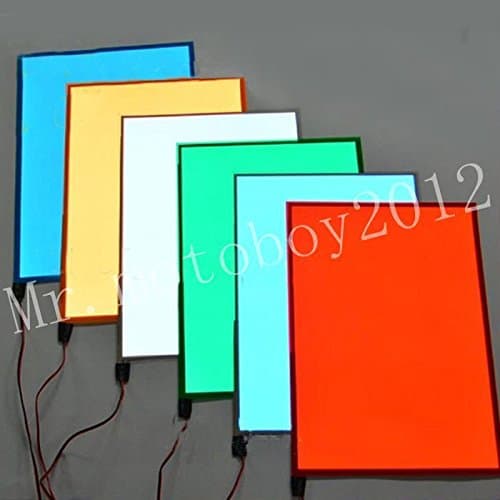 Bingirl Electroluminescent A5 Cuttable El Panel White Aqua Blue Red Paper Neon Sheet Aqua A5 With 12V Inverter A5 Size