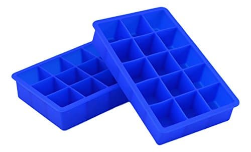 Nobe - 15 Cube Ice Cube Tray Silicone - Makes 15 Perfect 1.25" Cubes - Pack Of 2