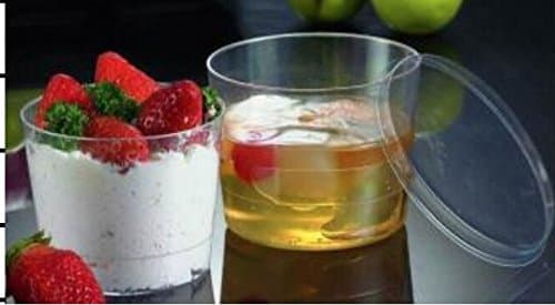 Hard Plastic Reusable Dessert Bowl and Lid 190ml - Set of 10 | Stylish Design Dessert Bowl 23CL