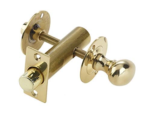 Polished Brass Oval Thumb Turn with Security Rack Bolt - 5mm Spindle from Ironmongery Hardware Online