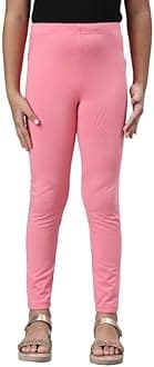 GO COLORS Girl's Slim Fit High Rise Cotton Ankle Length Leggings