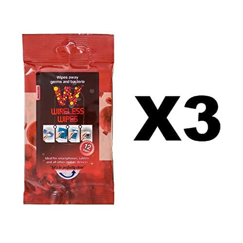 Wireless Wipes 3-Pack Bundle - Pomegranate Citrus - Cell Phone and Portable Electronic Device Sanitizing Wipes