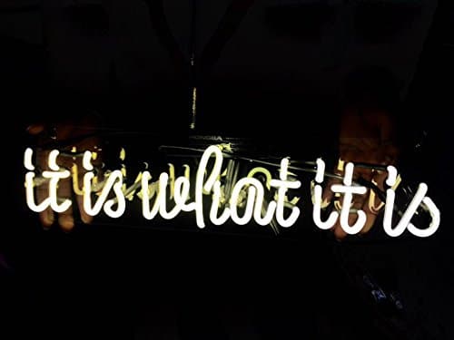 White "IT IS WHAT IT IS" Home Wall Floor Room Desk Lamp Poster Beer Bar Art Deco NEON Light Sign 15"x6" By Wikineon