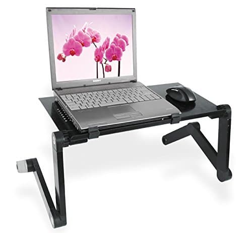 Officelead Adjustable Aluminum Laptop Stand Portable Foldable Notebook Computer Desk Vented Ergonomic MacBook Desk Table Vented Folding Stand