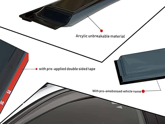 SOROO High end Car Rain Wind Door Visor Side Window Deflector Compatible for Kwid.