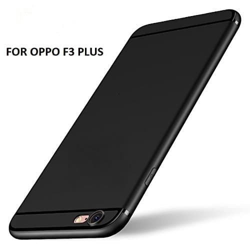 Thinkzy Soft Back Case Cover for Oppo F3 Plus (Black)