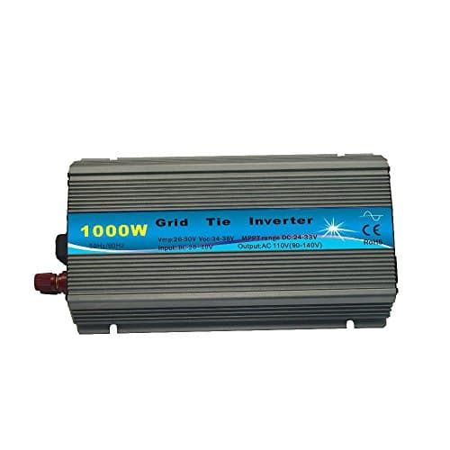 EACO TECH 1000W Grid Tie Inverter with MPPT Function Pure Sine Wave On Grid Power Inverter for 18V 24V 36V Solar Panel (20-45VDC, 190-260VAC)