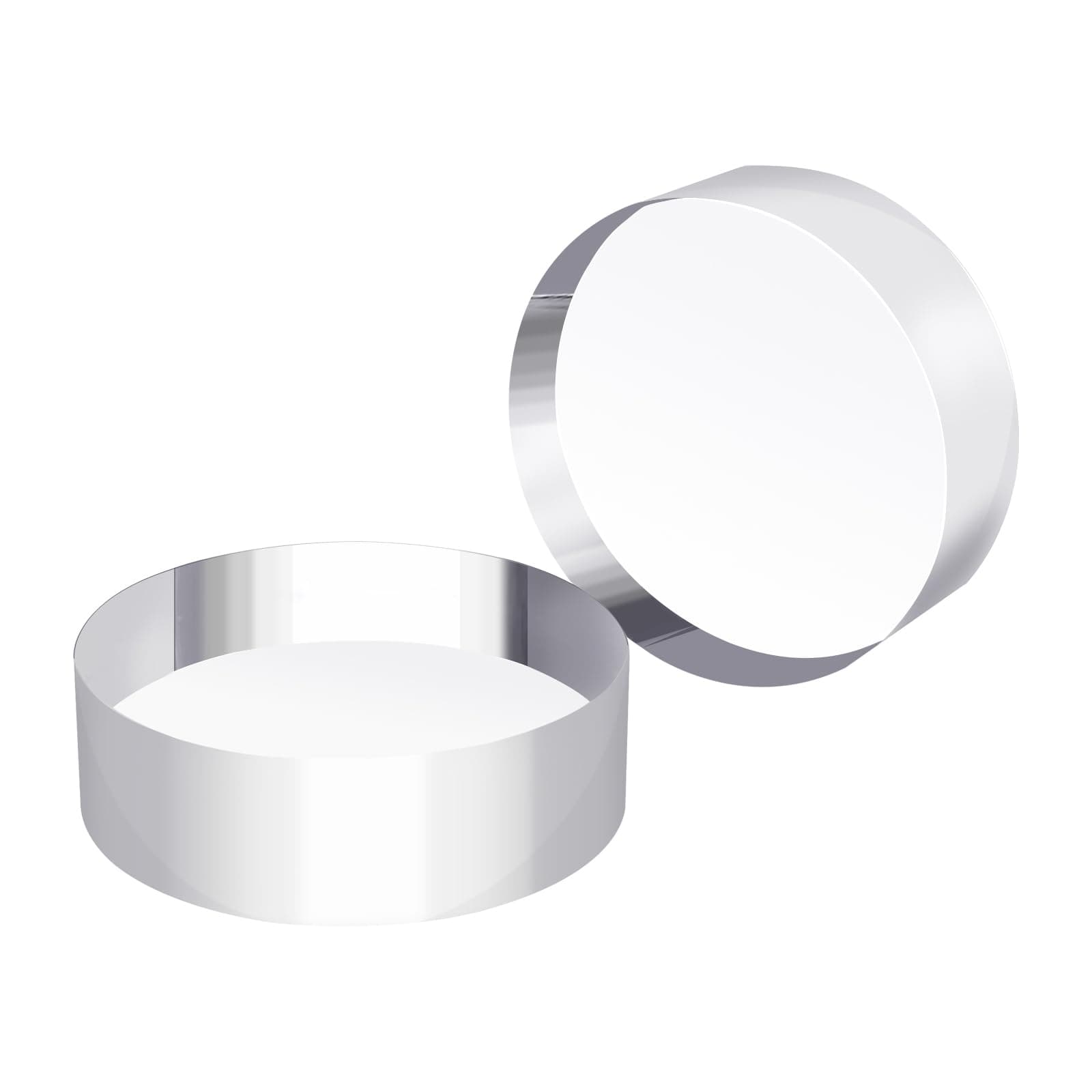 2 Pack Acrylic Round Display Block, 3 x 3 x 1 Inches Edge Polished Clear Display Pedestal Display Base