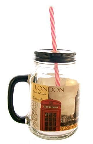 London Mason Jar glass jar with handle