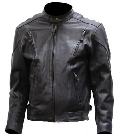 Big Mens Vented Leather Motorcycle Jacket