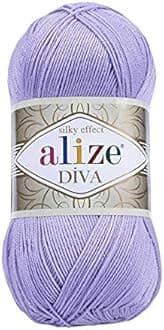 Alize Hand Knitting Yarn 100% Microfiber Acrylic Yarn Diva Silk Effect Thread Crochet Art Lace Craft Lot of 4 skeins 400gr 1532yds (158)