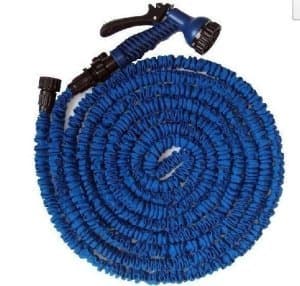 NEW MAGIC FLEXIBLE EXPANDABLE HOSE PIPE LIGHT WEIGHT NON KINK WATER SPRAY NOZZLE (Blue, 75 FT / 23 M)