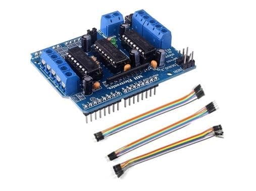 SP Electron L293D Motor Driver Shield For Microcontrollers-4 Channel Driver-Bipolar Pulse-Width-Method With Jumper Wires Male to Male, Male to Female, Female to Female 10 Pcs Each