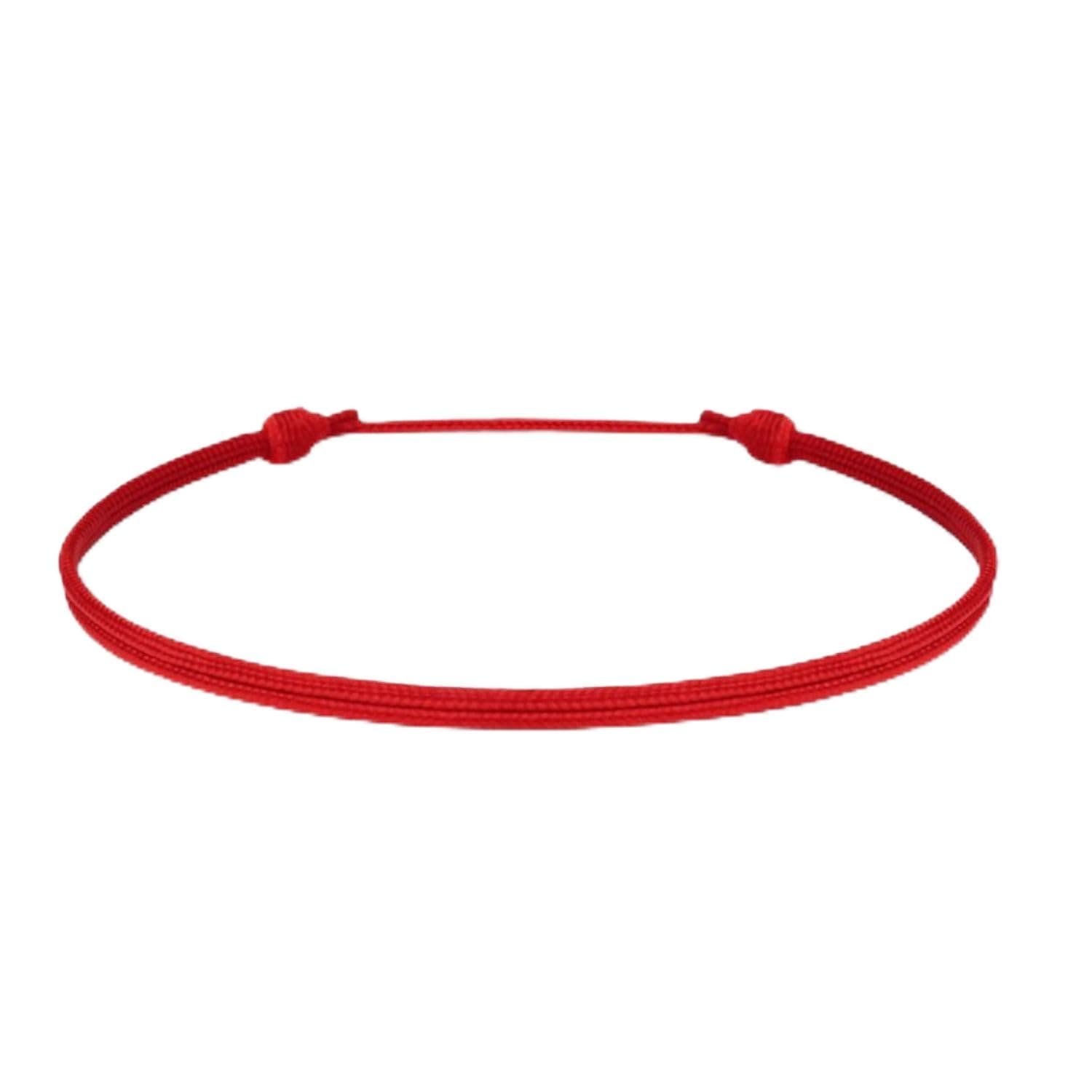 Luck Strings Thin Red Cord Bracelet - Waterproof Nylon Adjustable Surfer String Friendship Bracelet for Men, Women, Teens - Unisex Vegan Lightweight Summer Beach Accessories