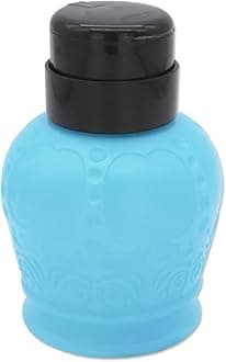 Beauticom 250ml/8oz Opaque Blue Crown Shaped Push Down Liquid Dispenser Bottle for Nail Acrylic Acetone Liquid Polish Remover Bottle Tool