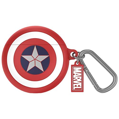 UKA Marvel Authentic Avengers Captain America 3D Shell Design Silicon Case Cover Compatible with Apple AirPods Series 1/2