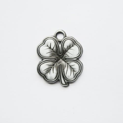 Irish Four Leaf Clover Wallet Keychain (Plain Metal Finish)
