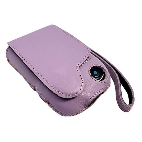 Freestyle Libre Abbott Reader Genuine Leather Protective Carrying Case with Clip and Carrying Handle Black (Purple)