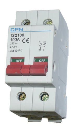 Cudis IS2100 100A 2 Module DP Switch Isolator