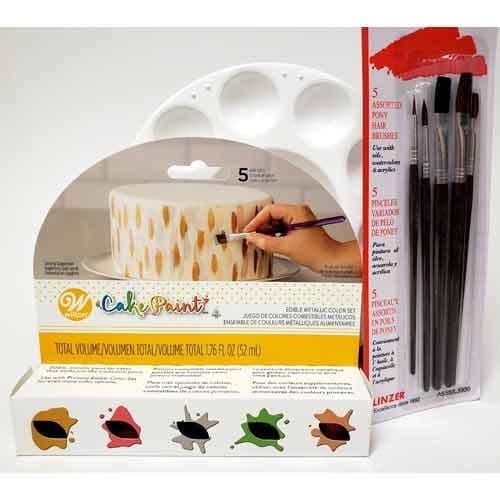 Cake Painting Kit, Metallic Colors