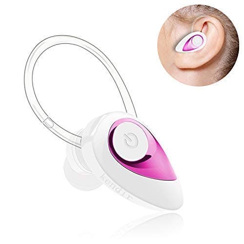 Bluetooth Earbud, Kendir V4.2 Wireless Bluetooth Headphones Hands-Free Mini Ear-hook Earpiece with Noise Cancelling Carrying Case 8 Hours Playtime Sports Headset for iPhone Android Cell Phones (White)