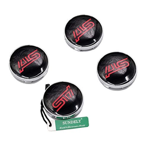 SUNDELY 60mm / 2.36" (Backside Clip to Clip Diameter 2.28" / 58mm) ABS Wheel Center Hub Rim Cover Caps Hubcaps for Subaru Legacy Impreza Forester STI WRX (4 Pcs Set)